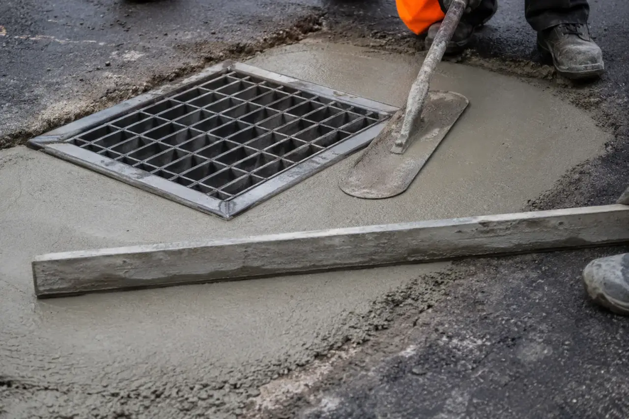 Completed Asphalt Repair Around Drains and Grates installation in Georgetown by The Grate Guys