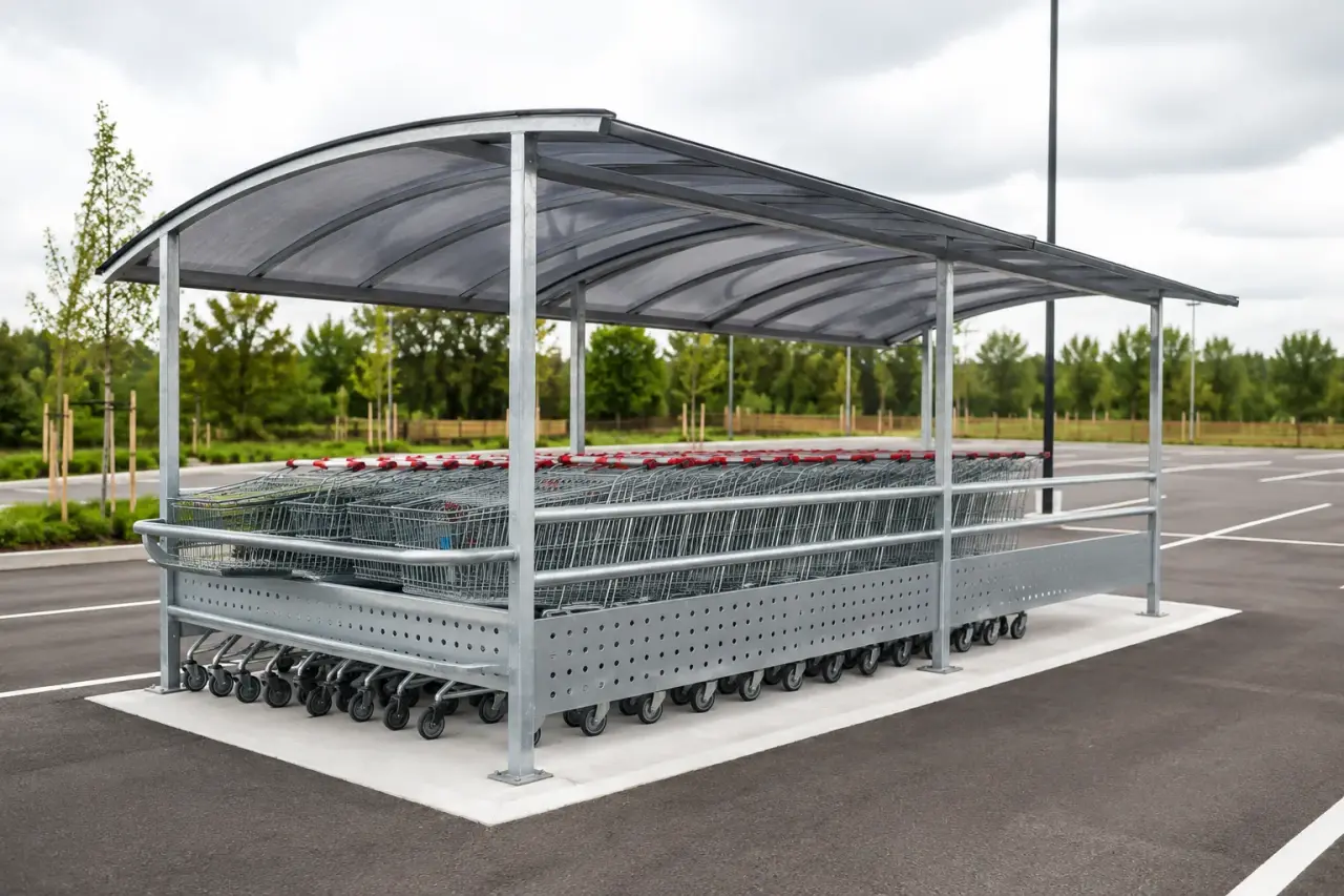 Completed Cart Corrals installation by The Grate Guys