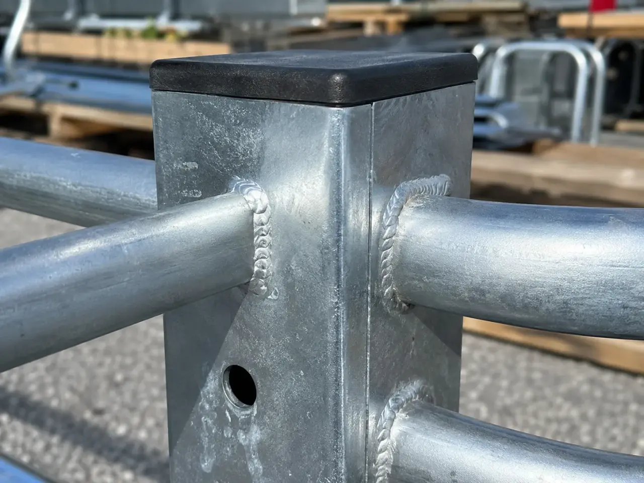 Cart Corrals being fabricated and installed by The Grate Guys