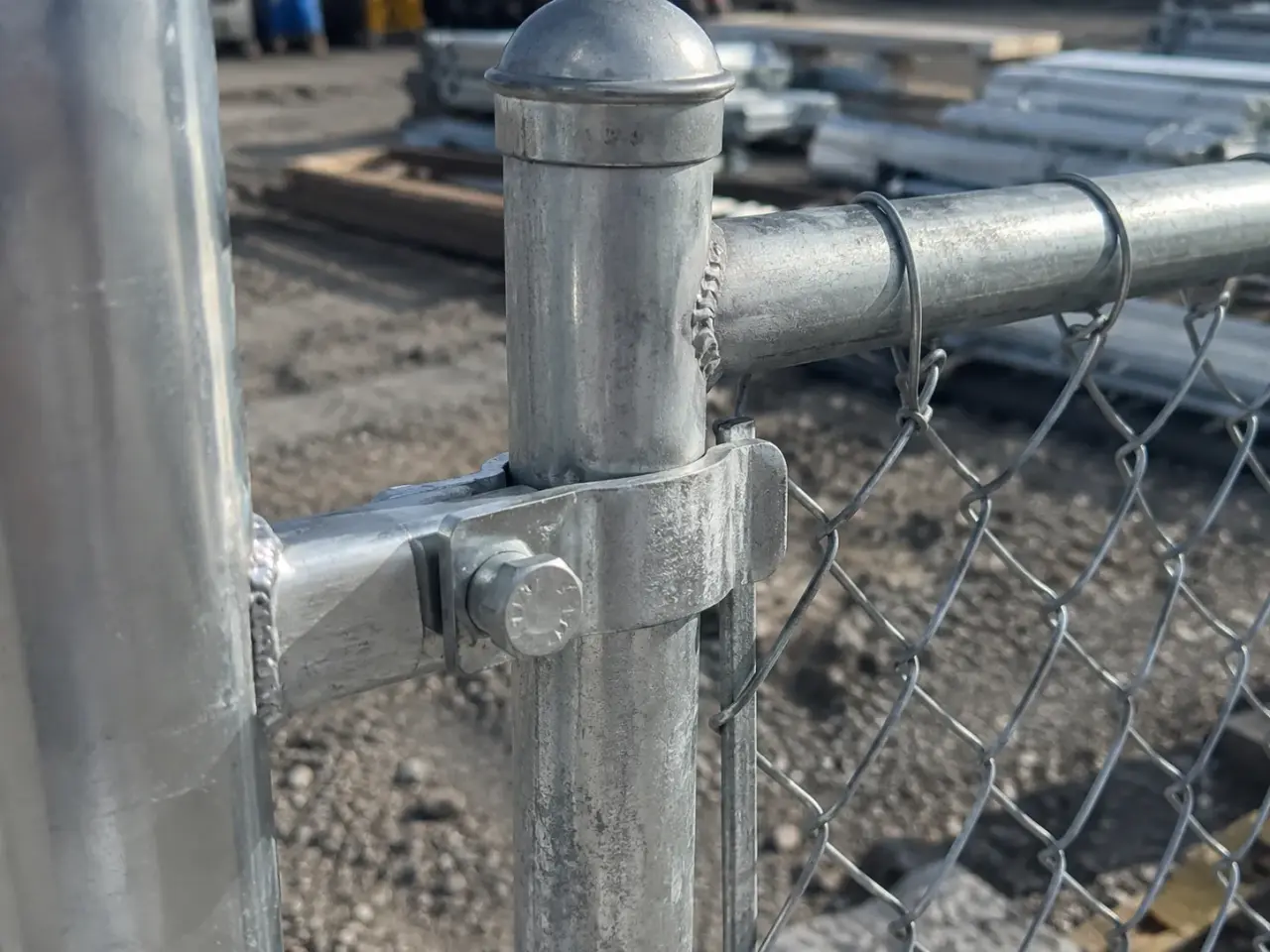 Commercial Chain Link Fencing being fabricated and installed by The Grate Guys
