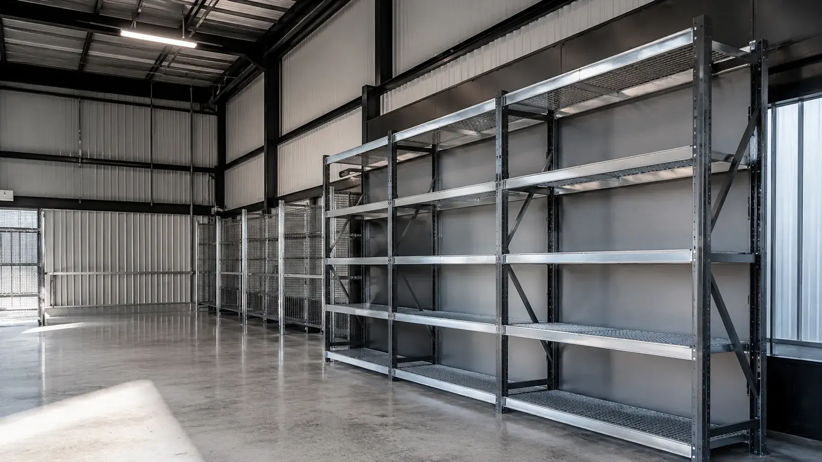 Display Racks, fabricated and installed by The Grate Guys