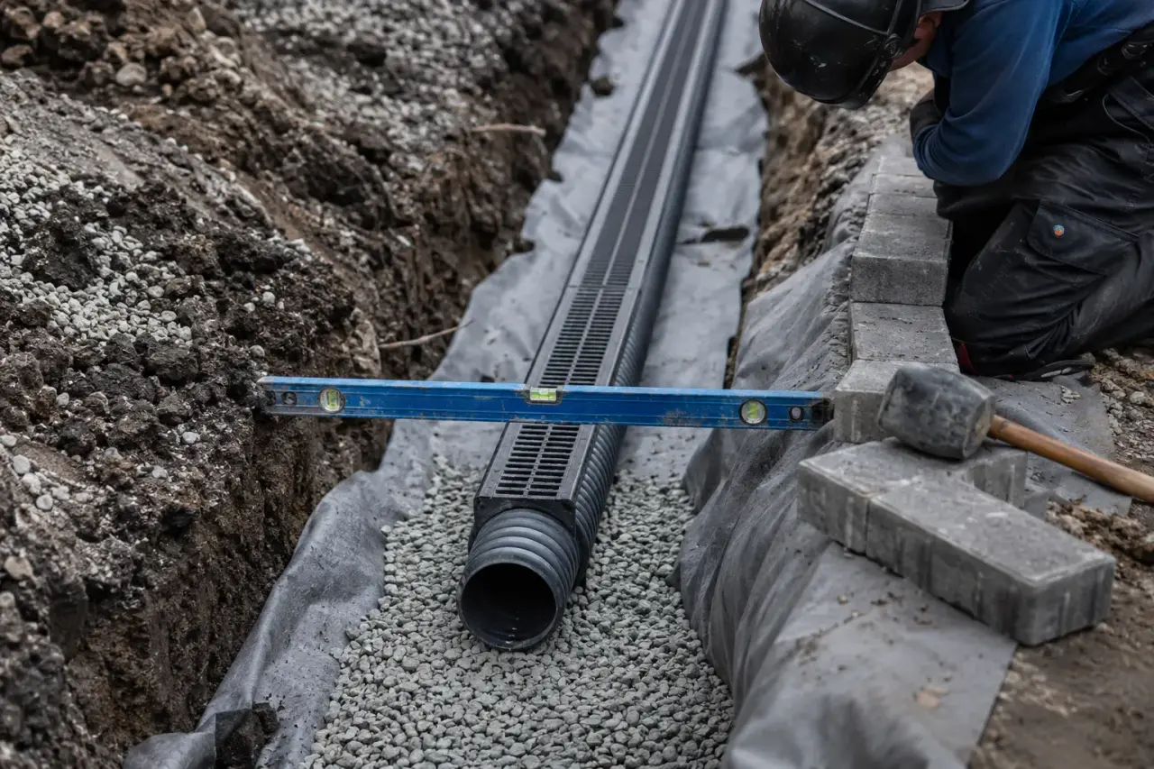 Completed French Drain Installation in Markham by The Grate Guys