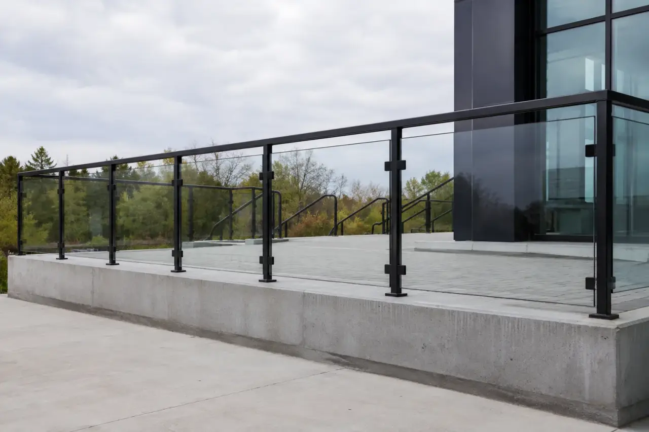 Completed Glass Railing installation in Fort Erie by The Grate Guys