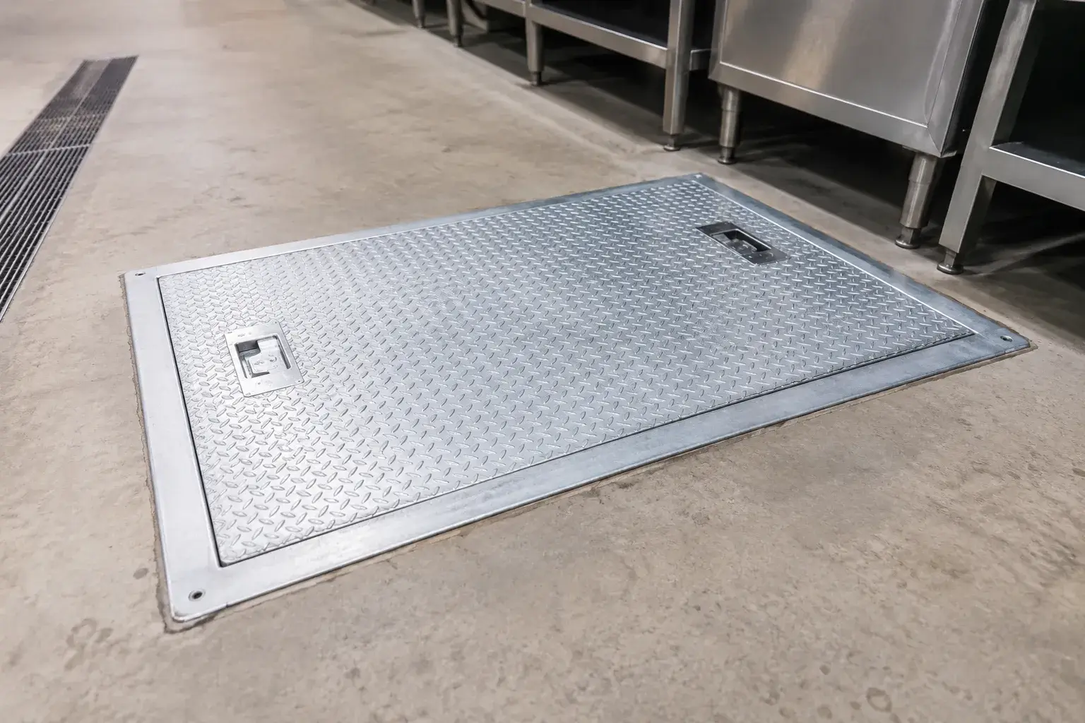 Grease Trap Covers, fabricated and installed by The Grate Guys