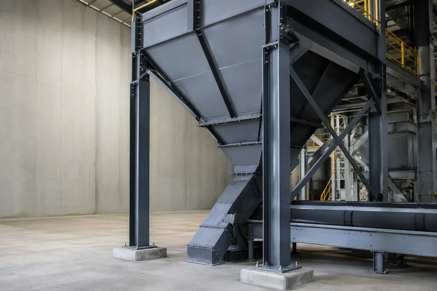 Hoppers and Chutes in Chatham, Ontario, fabricated and installed by The Grate Guys