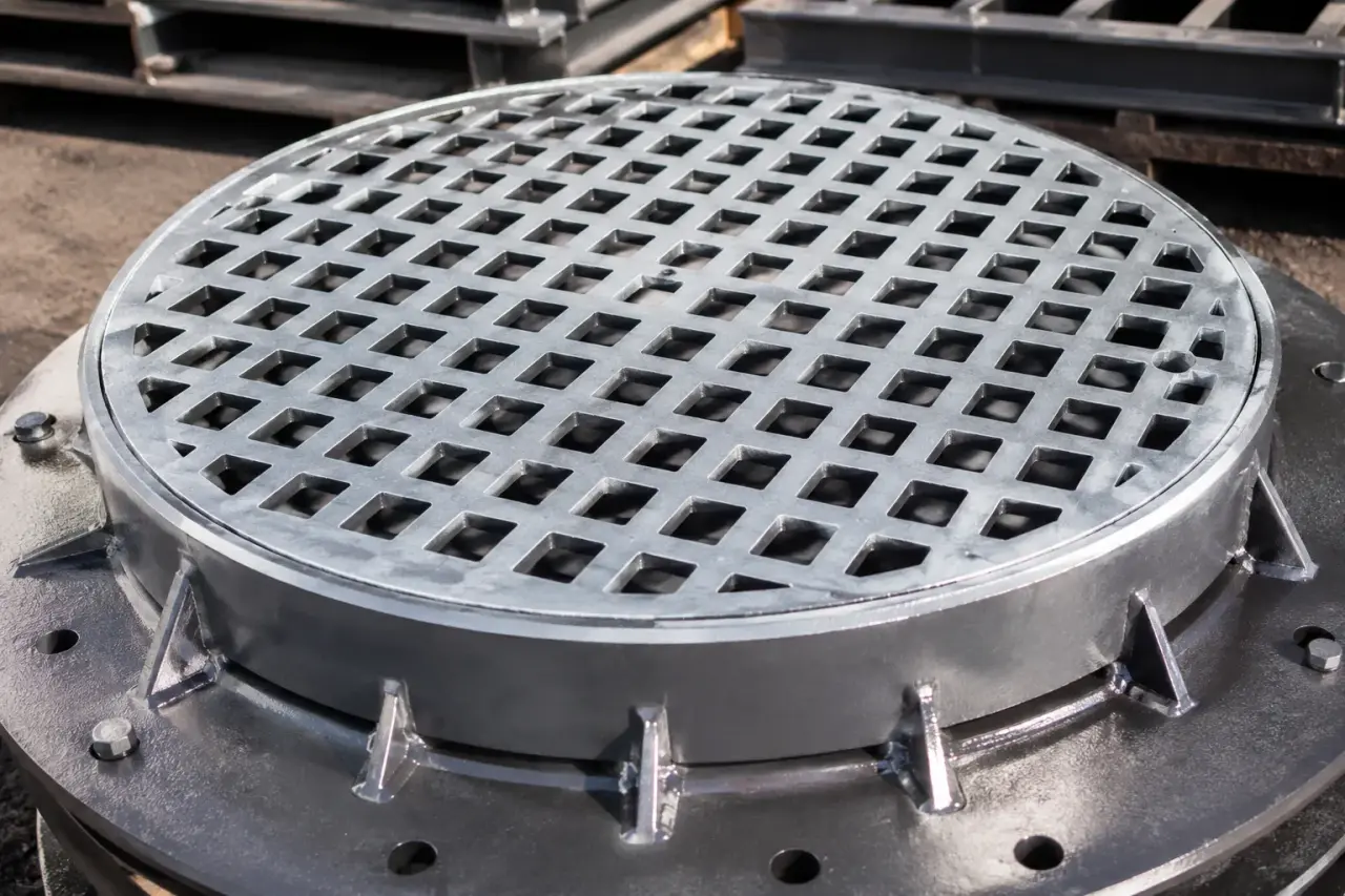 Manhole Covers being fabricated and installed by The Grate Guys