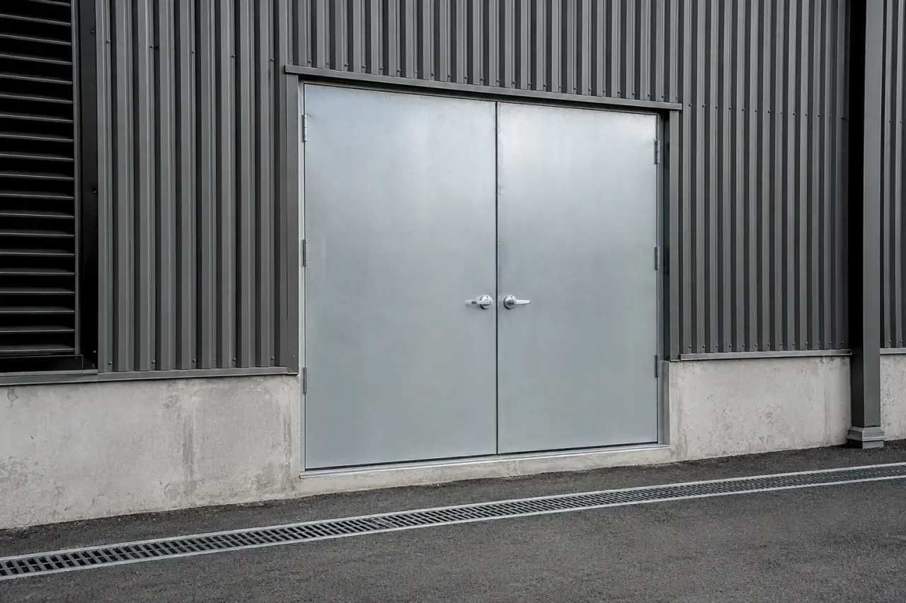 Completed Metal Doors installation by The Grate Guys