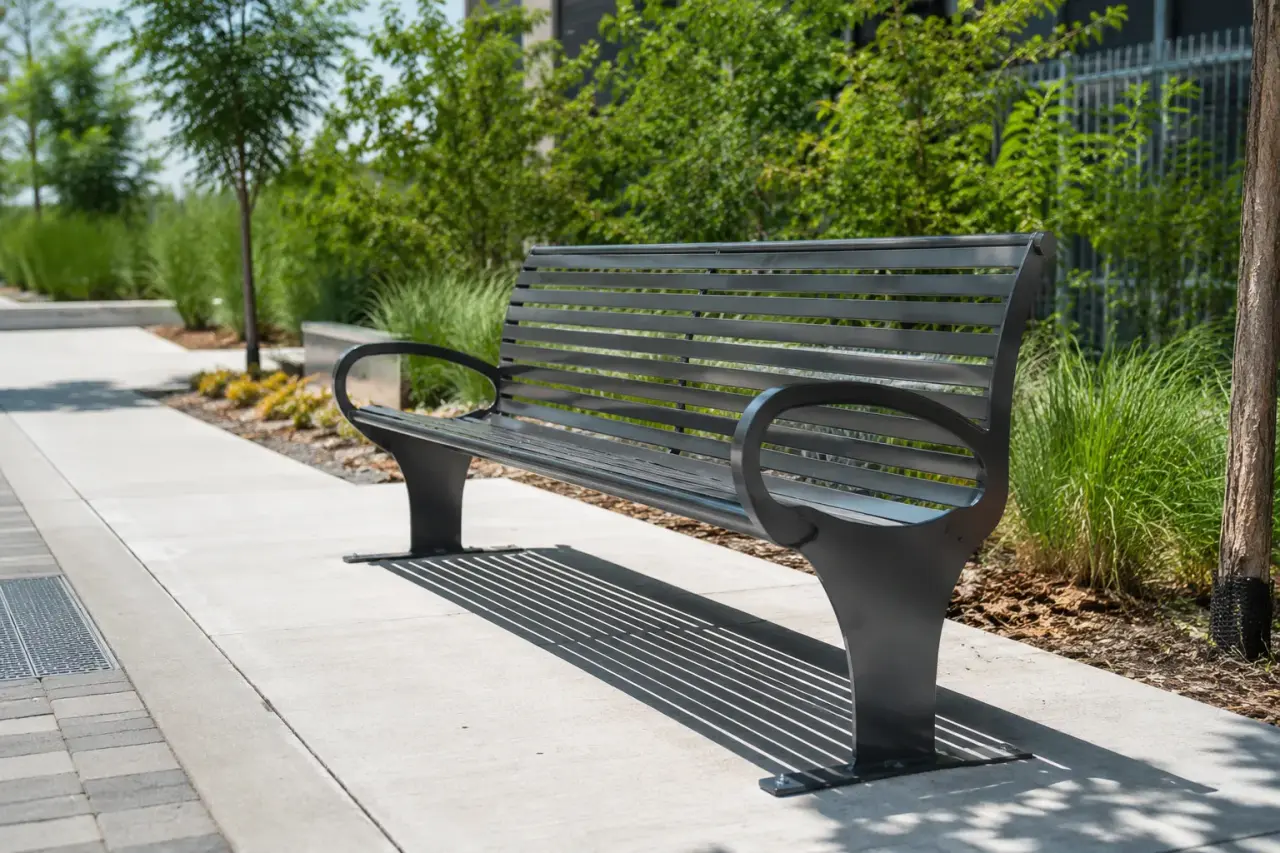 Completed Park Benches installation by The Grate Guys