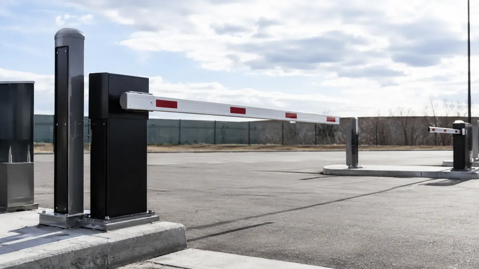 Parking Barrier Arms in Aurora, Ontario, fabricated and installed by The Grate Guys