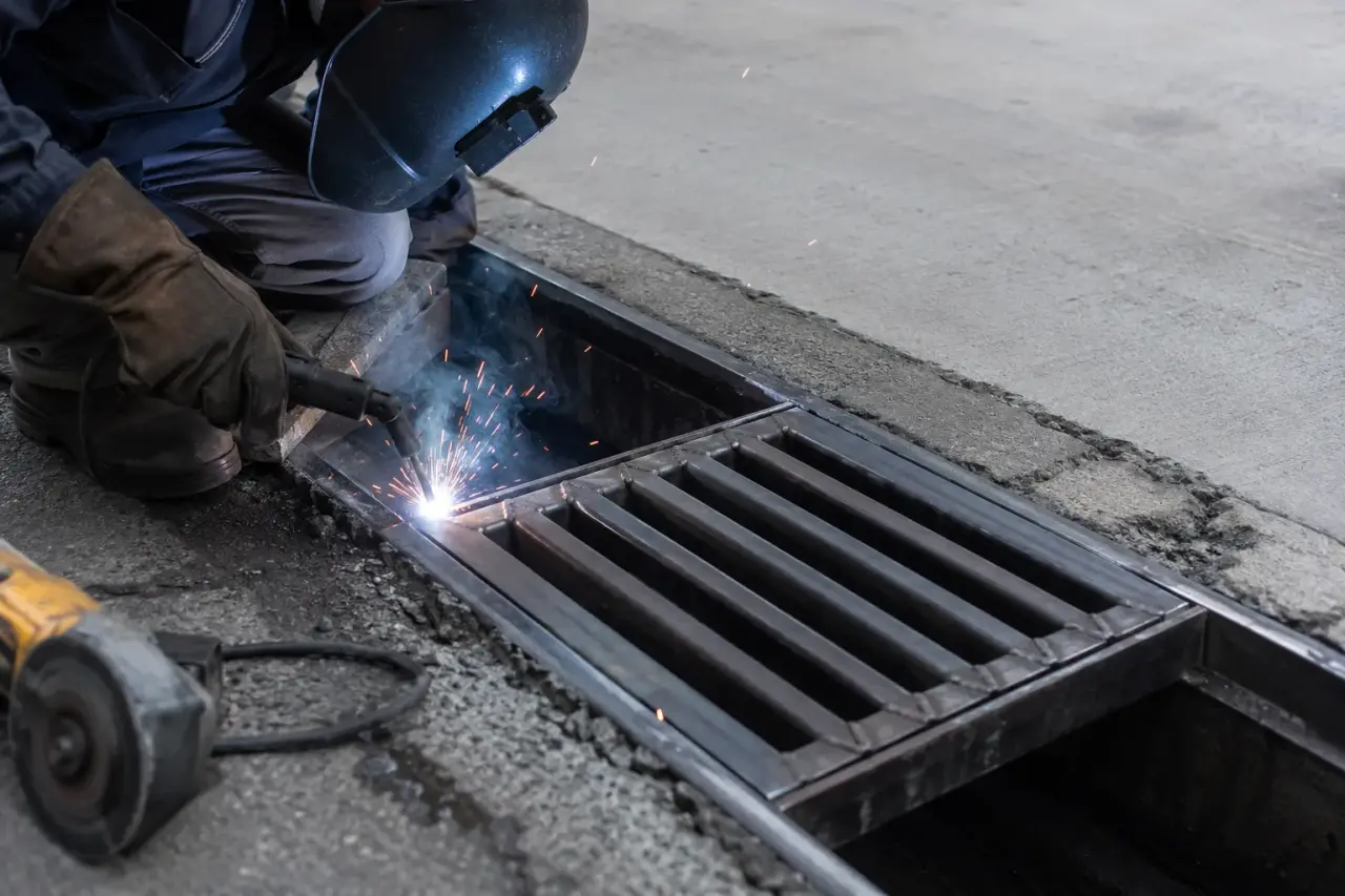 Completed Parking Lot Drainage and Grate Repair installation in Brantford by The Grate Guys
