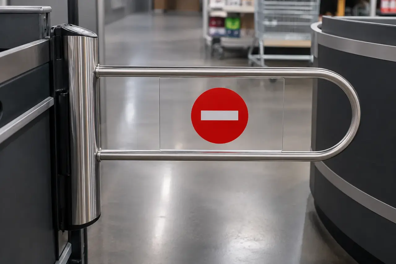 Protective Checkout Barriers being fabricated and installed by The Grate Guys