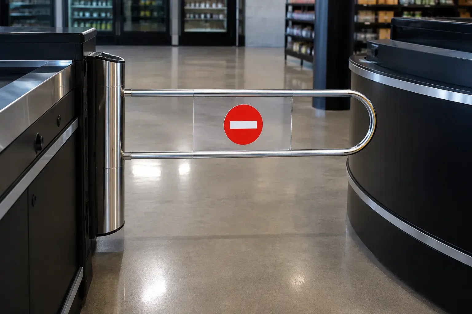 Protective Checkout Barriers, fabricated and installed by The Grate Guys