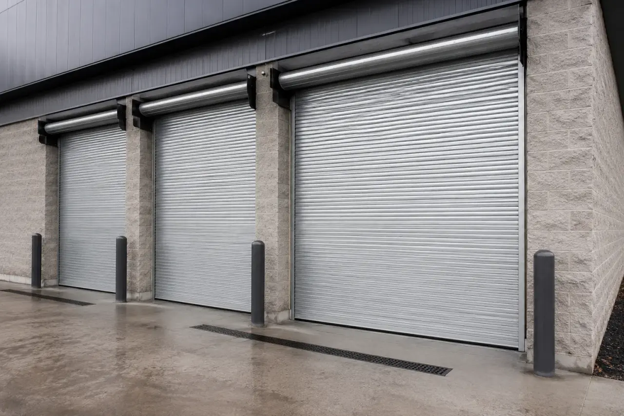 Completed Rolling Steel Doors installation in Caledon by The Grate Guys