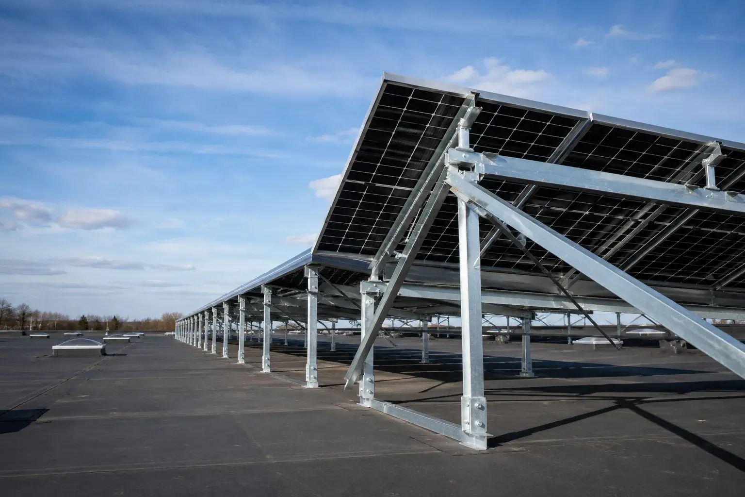 Solar Mounting Structures in Markham, Ontario, fabricated and installed by The Grate Guys