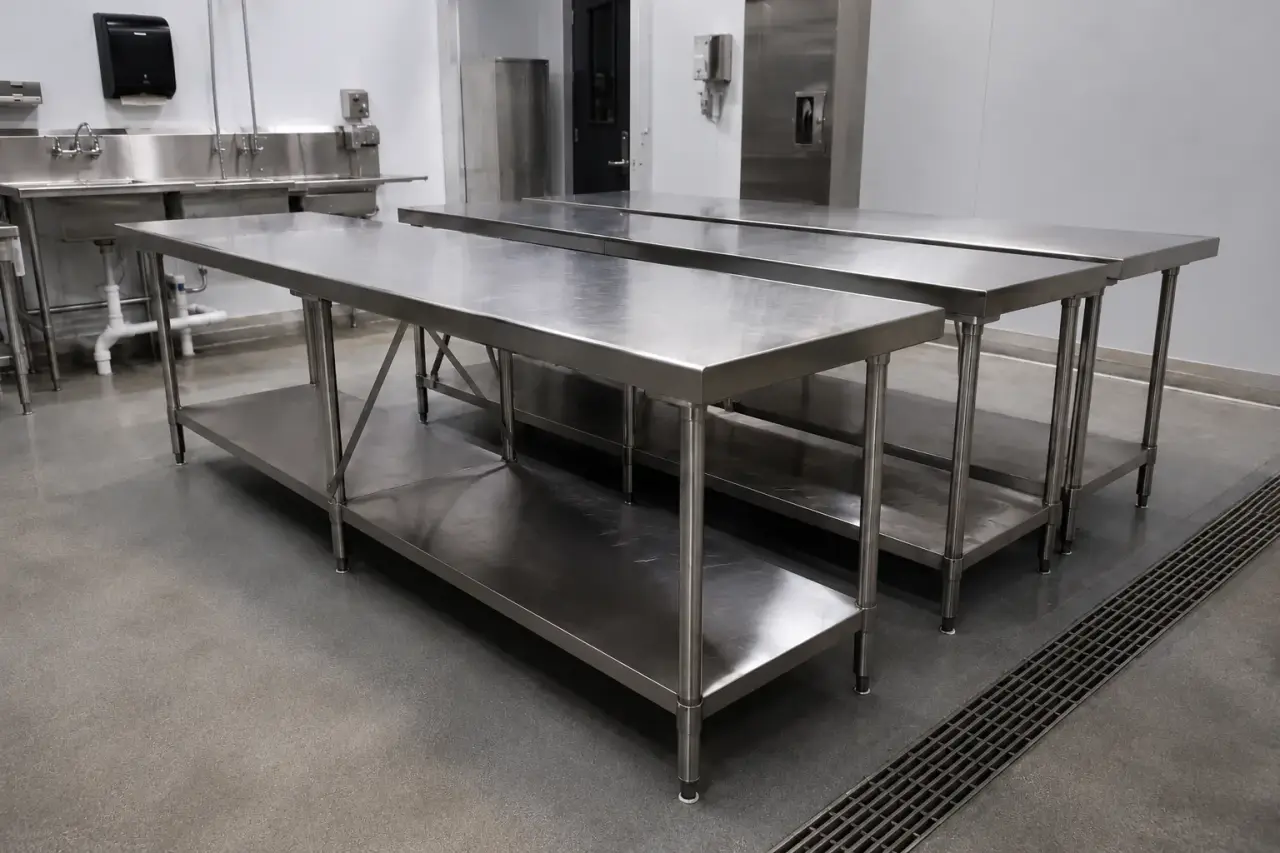 Completed Stainless Steel Tables installation by The Grate Guys
