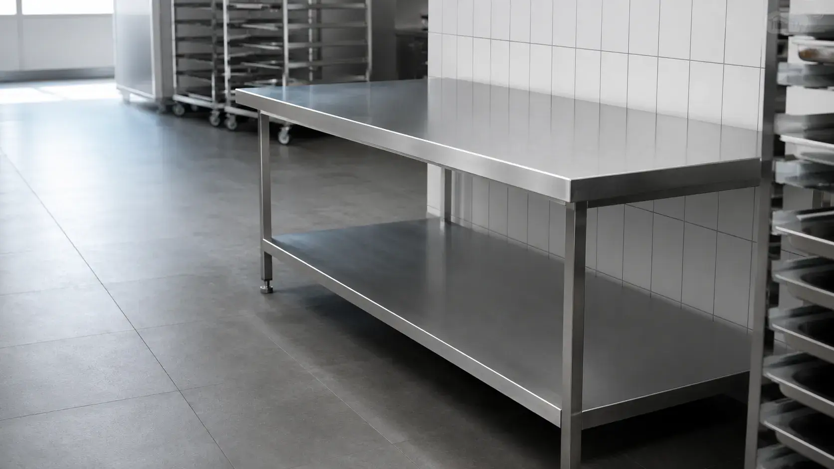 Stainless Steel Tables, fabricated and installed by The Grate Guys