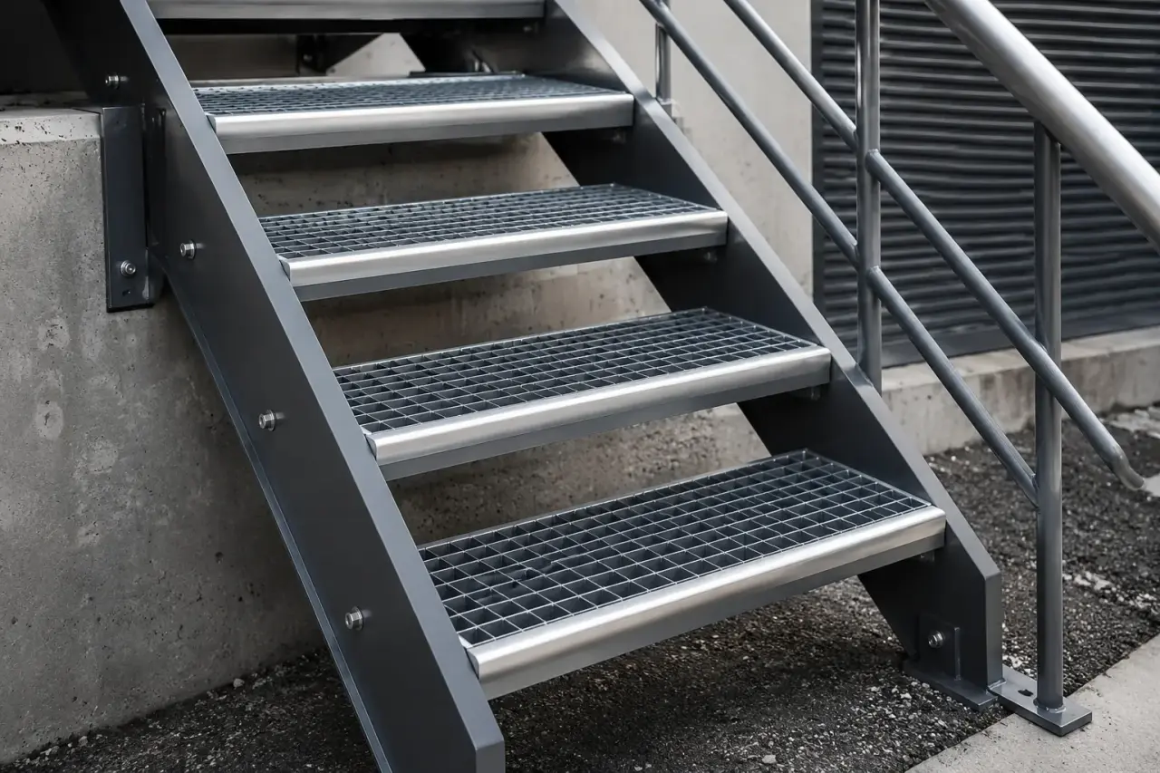 Completed Stair Nosing installation in Aurora by The Grate Guys