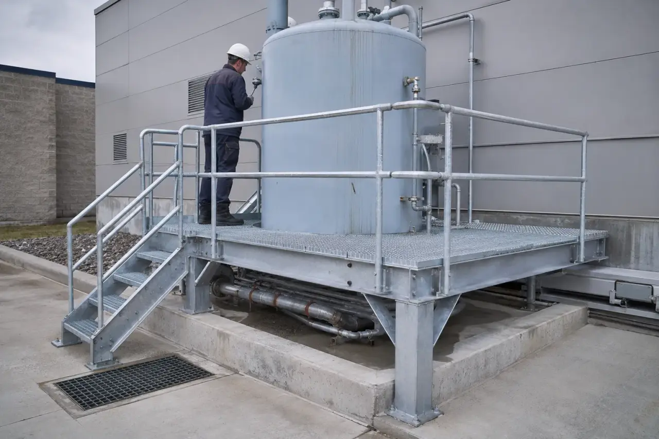 Completed Tank Access Platforms installation in Georgetown by The Grate Guys