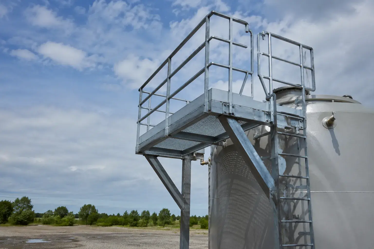 Tank Access Platforms in Georgetown, Ontario, fabricated and installed by The Grate Guys