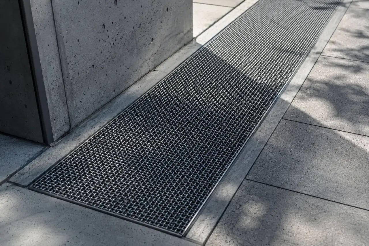 Completed Woven Mesh Panels installation in Woodstock by The Grate Guys